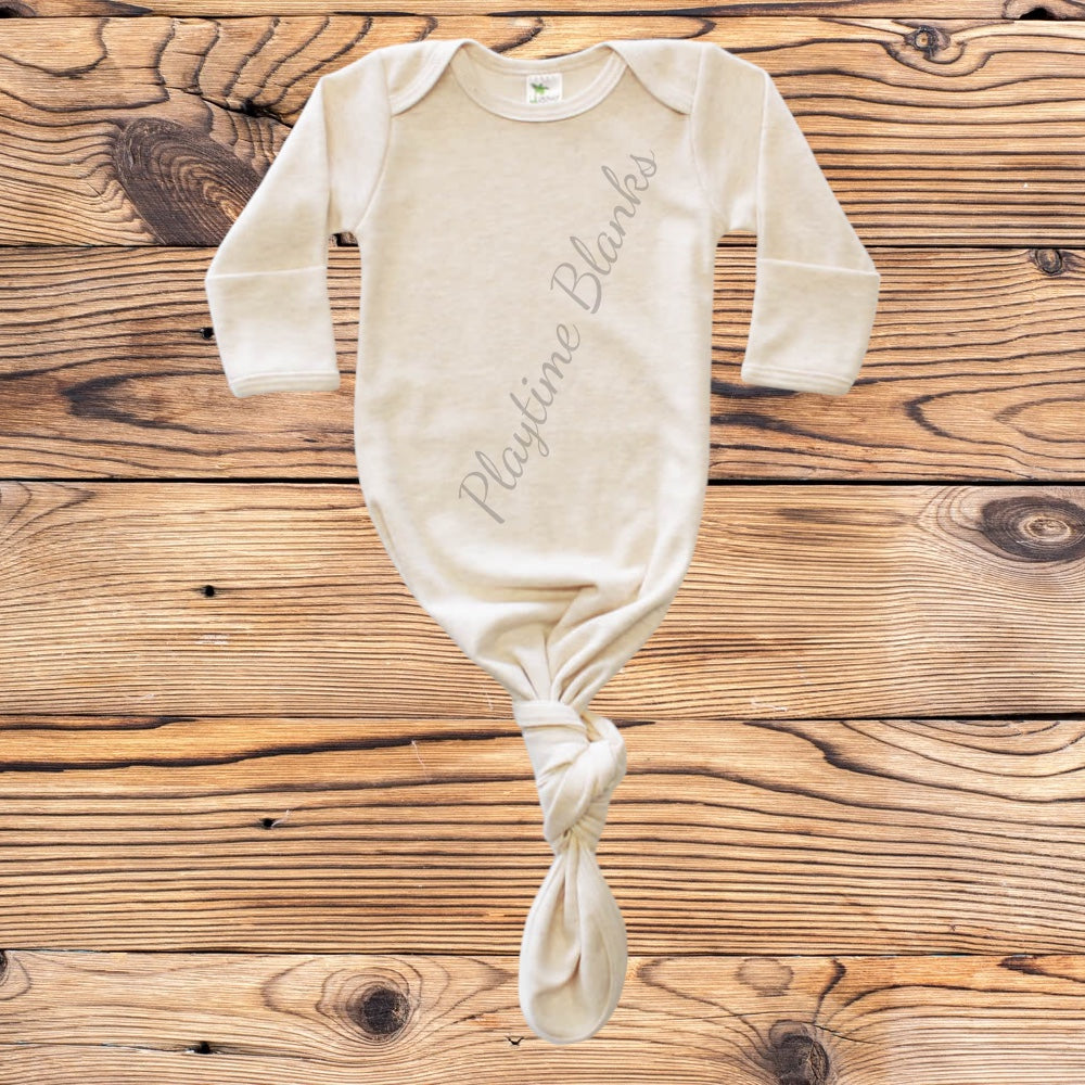 Infant Knot Gown 65 Polyester Playtime Blanks Infant knot gown 65 polyester playtime blanks
