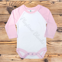Load image into Gallery viewer, Infant Pastel LS Raglan Onesie- 65% Polyester
