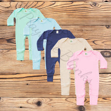 Load image into Gallery viewer, Infant Solid Sleep &amp; Play with Mittens &amp; Footies- 65% Poly