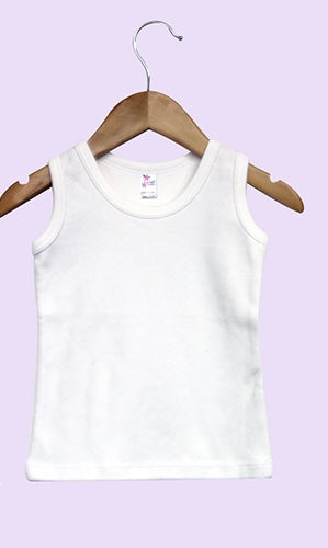 White Infant Sleevless Tank- 100% Poly