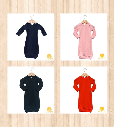 Infant Solid Gowns- 100% Cotton
