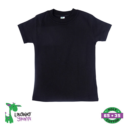 Baby Black Crew Neck T-Shirt – Poly-Cotton Blend