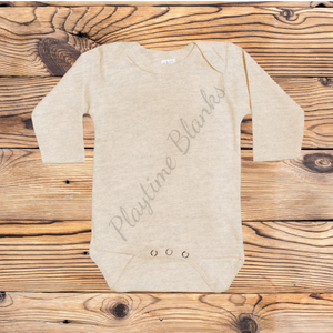 Infant Oatmeal LS Onesie- 65% Polyester