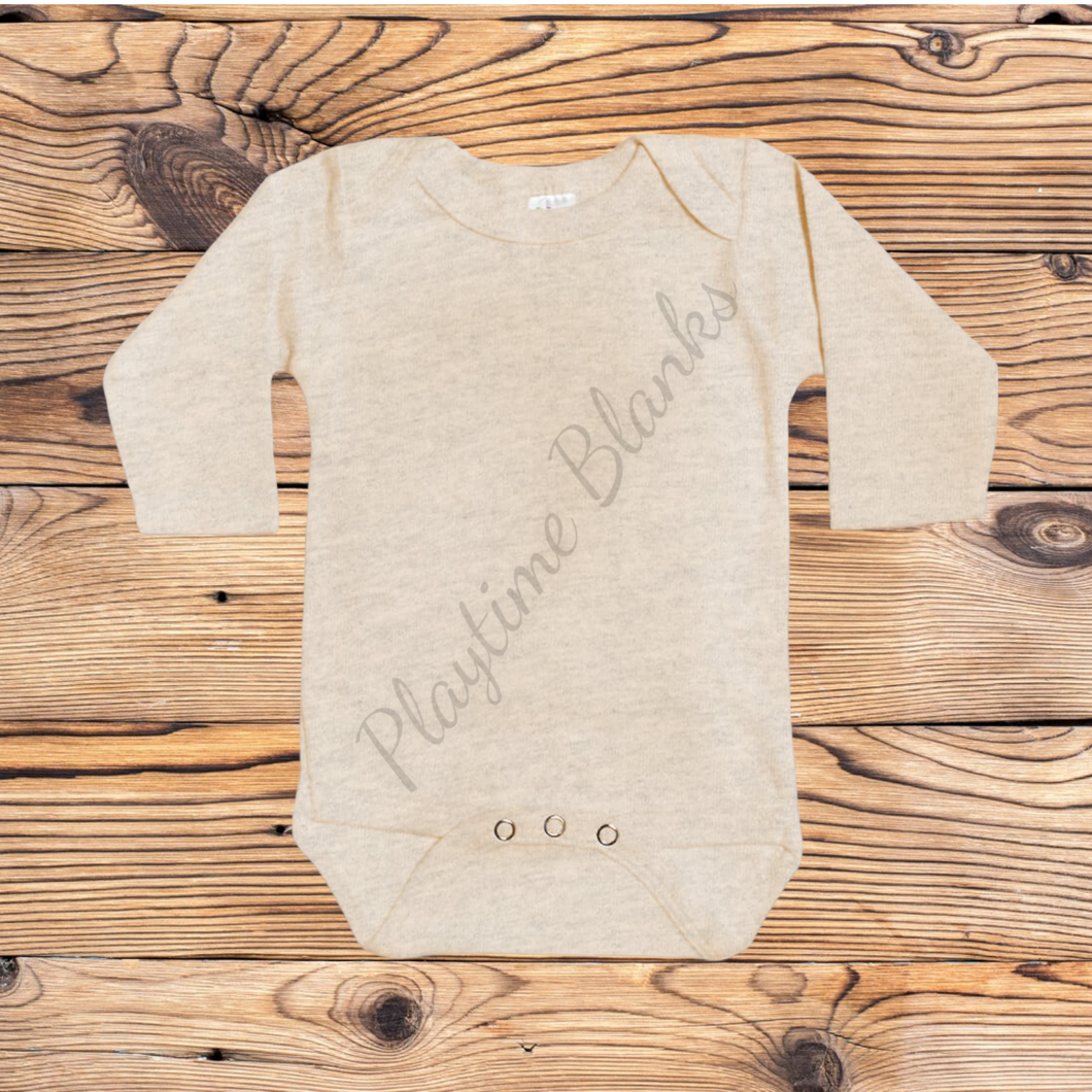 Infant Oatmeal LS Onesie- 65% Polyester