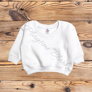 White LS Fleece Sweatshirt- 100% Polyester