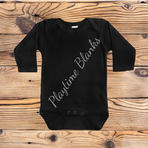 Infant Black LS Onesie- 65% Polyester