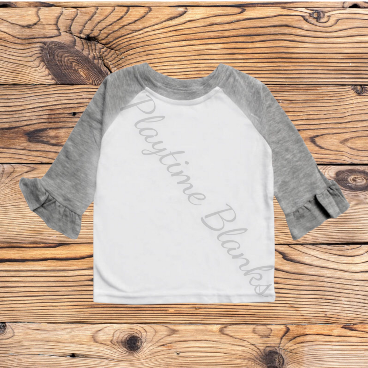Toddler Ruffle Raglan- 100% Poly – Playtime Blanks